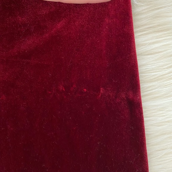 Miss Circle Burgundy Maroon Velvet Strapless Bodycon Victoria Mini Dress - Picture 12 of 13